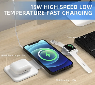 3 In 1 Magnetic Foldable Wireless Charging Station